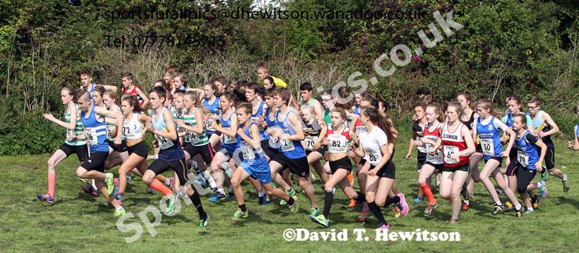Start of the under-15 boys and girls Sunderland Harreirs Cross Country. Photo: David T. Hewitson/Sports for All Pics
